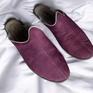 Sabah Baba Mules Women's Sz 40  8.5
Slip-On Shoes Leather Burgundy Turkey Made